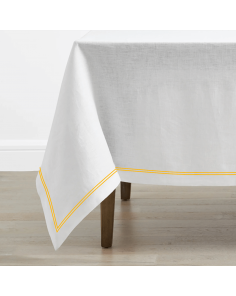 Double Embroidery Border Linen Table Cloth