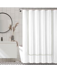 Double Embroidery Shower Cotton Curtain