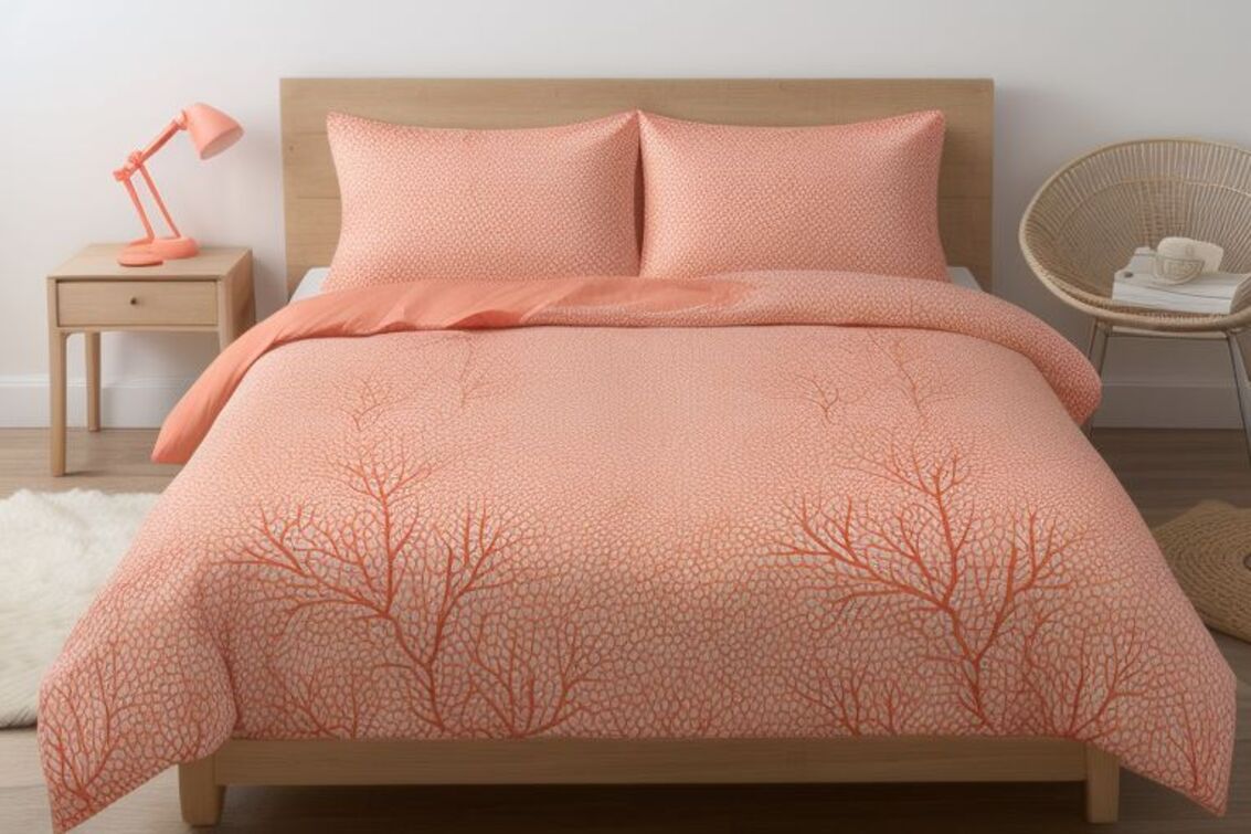 Explore your coral bedding sets with luxurious color