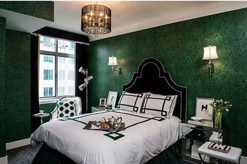emerald green bedroom
