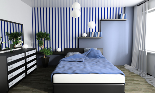 stripe wallpaper decor bedroom